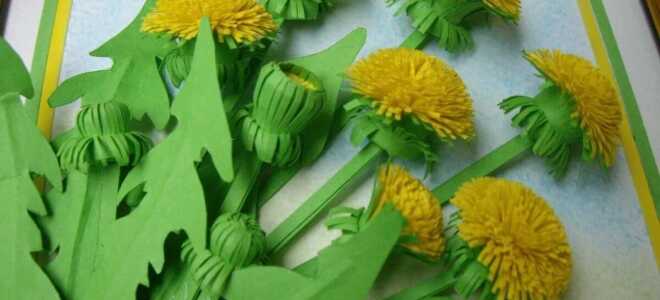 Одуванчики из салфеток