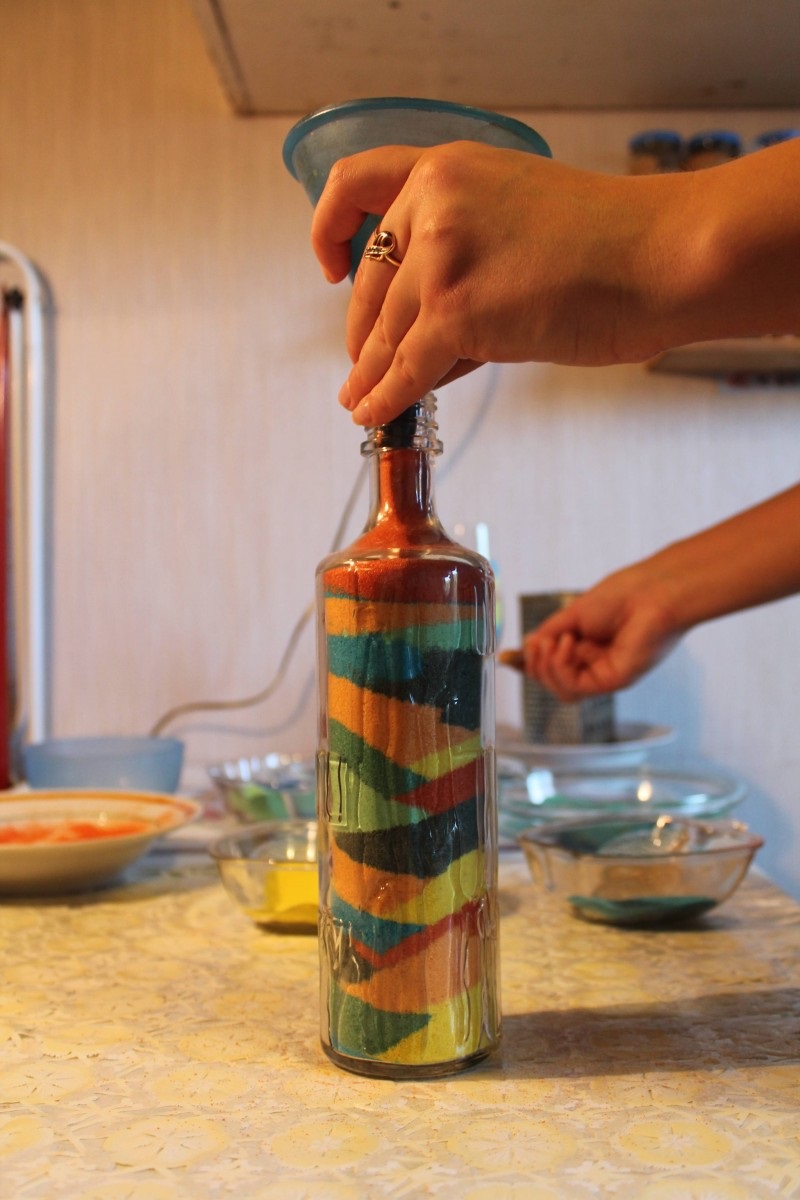 декор бутылки бисером