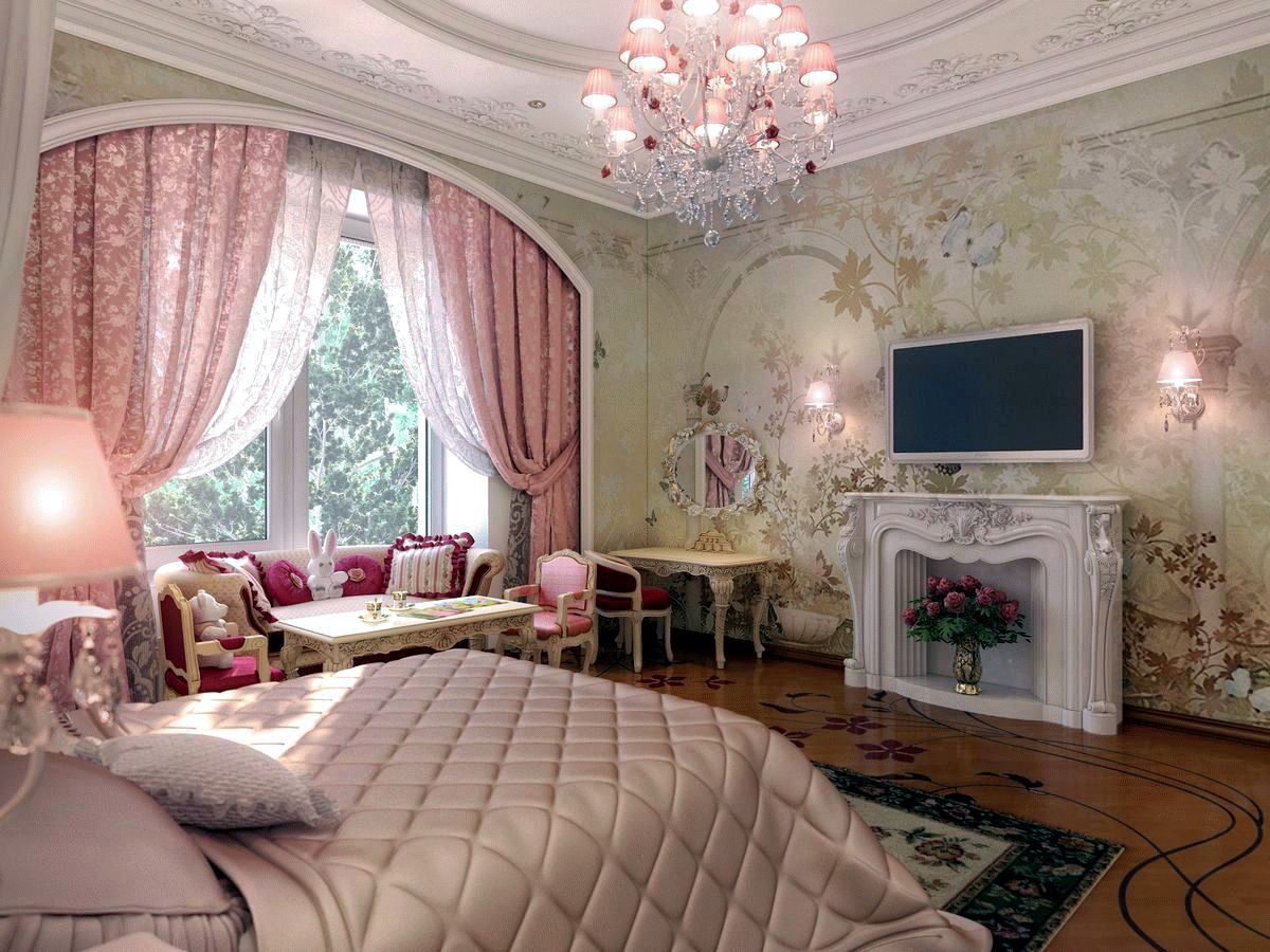 классические шторы в детскую