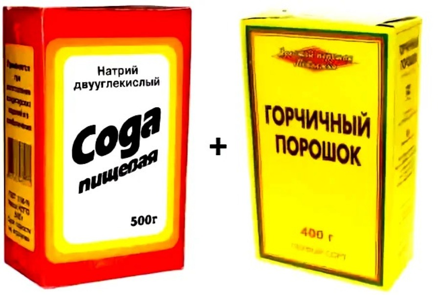 сода и горчица для посуды